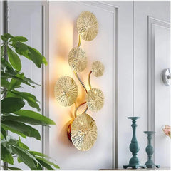 Decorative-wall-lamp-with-golden-leaf-design