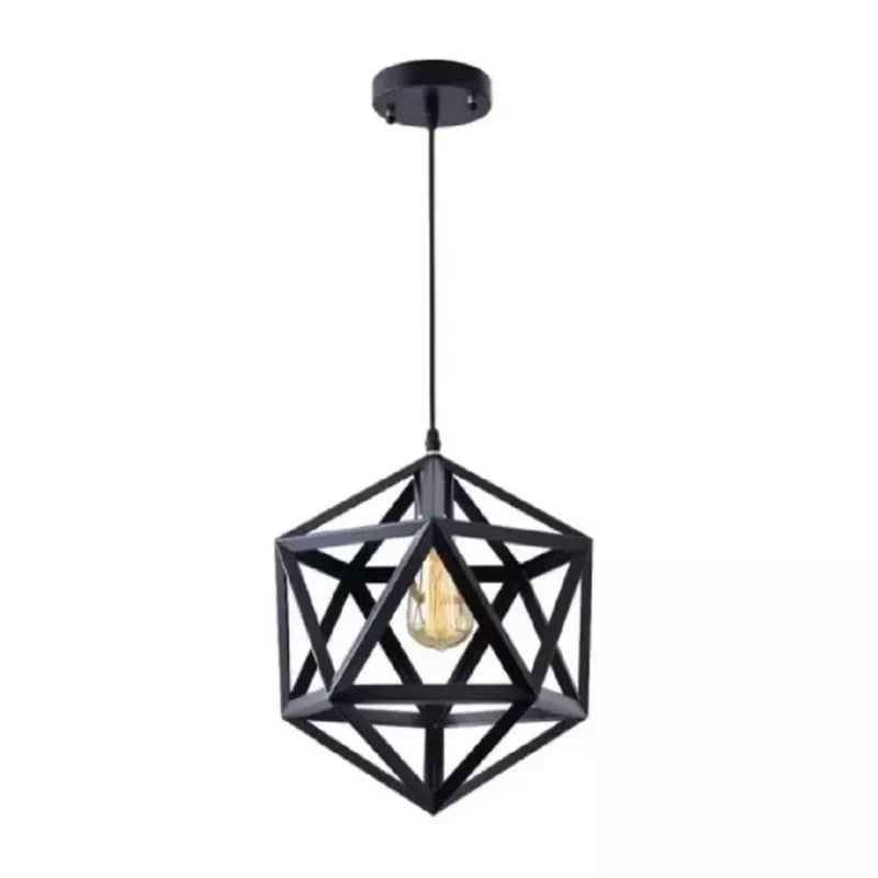 Hexagon-hanging-light-with-black-metal-frame