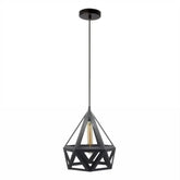 Strip-diamond-hanging-light-with-black-metal-frame