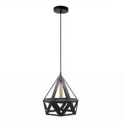Strip-diamond-hanging-light-with-black-metal-frame