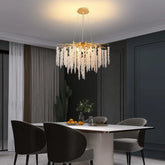 Modern Crystal Chandelier with Beaded Design