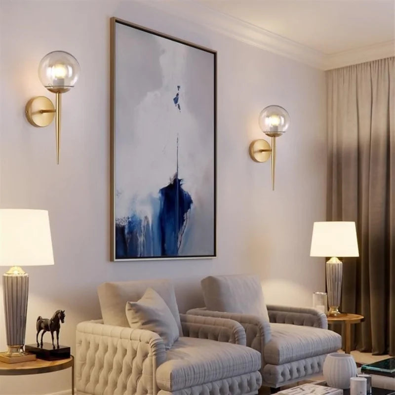 Amber-Glass-Nordic-Globe-Wall-Lamp