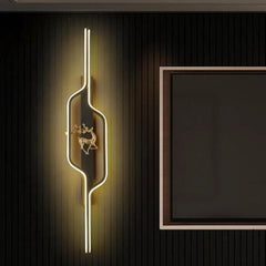 Modern Black Wall Light with LED Deer Design