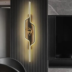 Modern Black Wall Light with LED Deer Design
